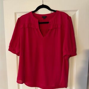Ann Taylor Vibrant Dark Pink Blouse